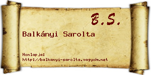 Balkányi Sarolta névjegykártya