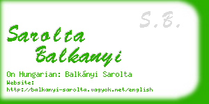 sarolta balkanyi business card