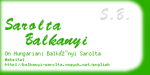 sarolta balkanyi business card